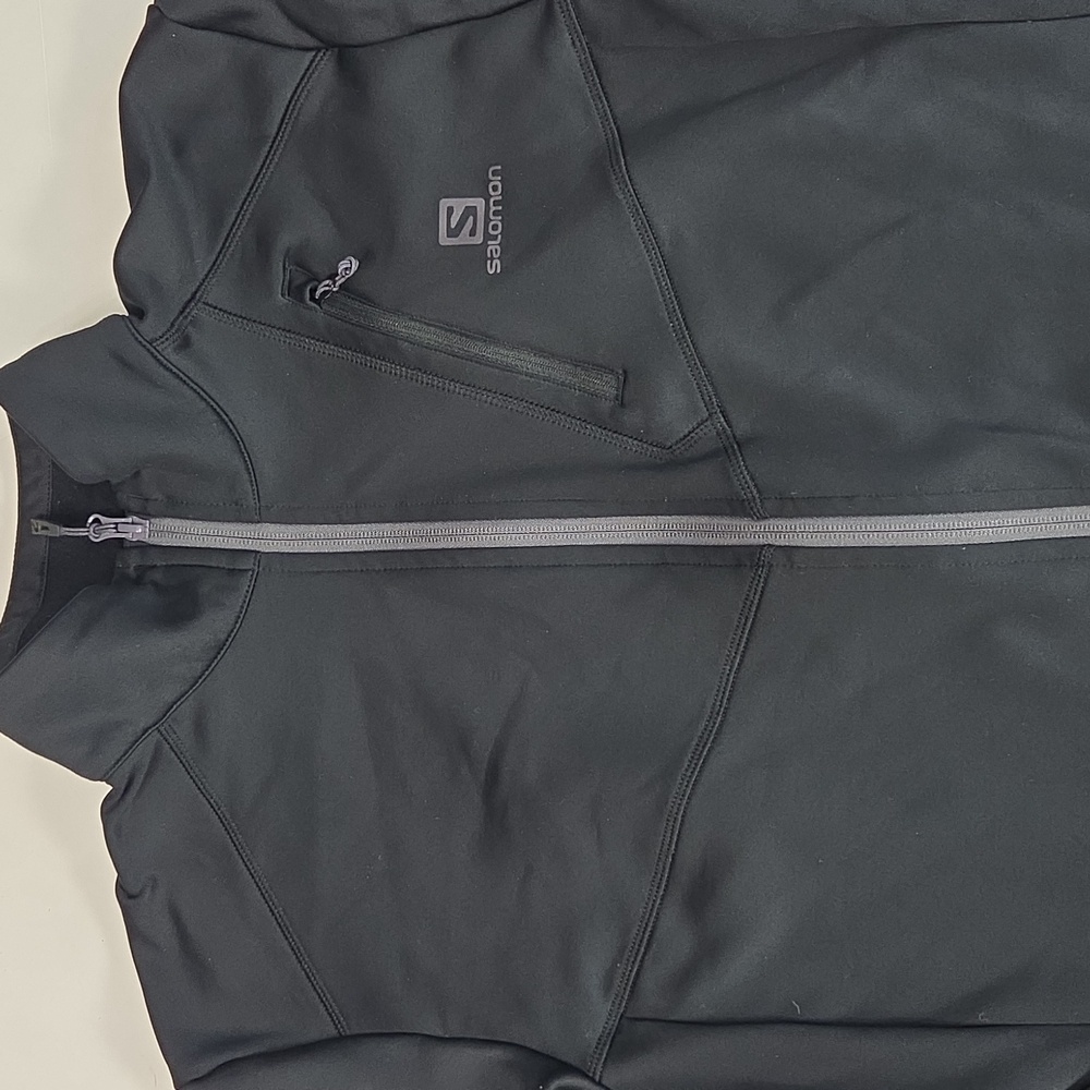 Salomon Men's Discovery Fleece Black Performance Track Jacket - Picture 2 of 16